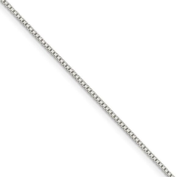 1.1mm, Sterling Silver, Solid Box Chain Necklace, 16 Inch - Picture 1 of 8